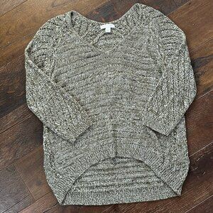 Women's Green and White Knit Sweater